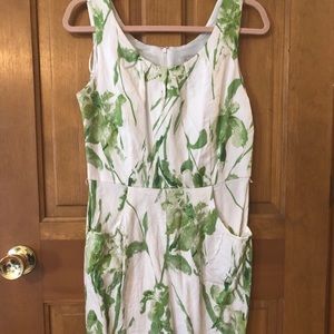 Business casual green floral dress